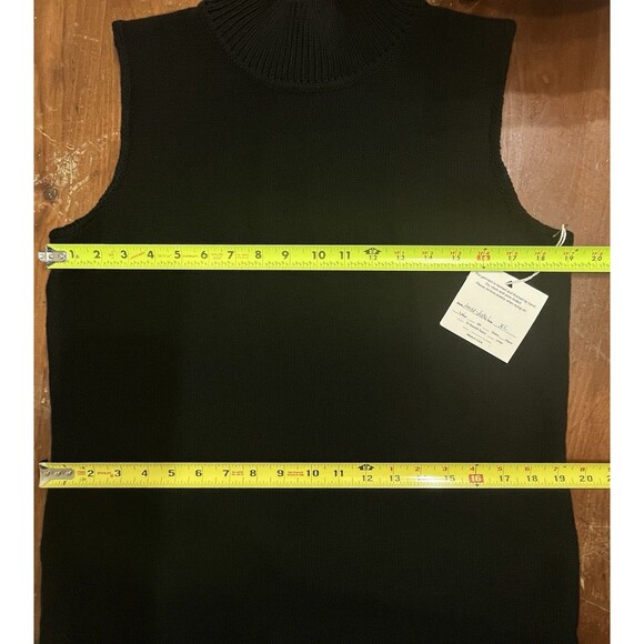 NWT Steve Fabrikant Black Santana Knit Sleeveless Mock Neck Shell Top 1X XL Saks - Picture 11 of 13